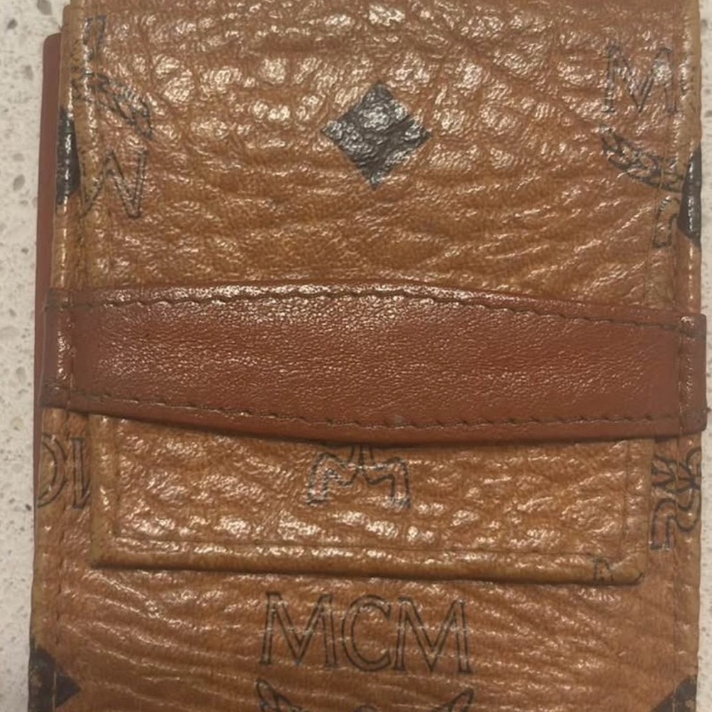 MCM Tan Leather Card Holder